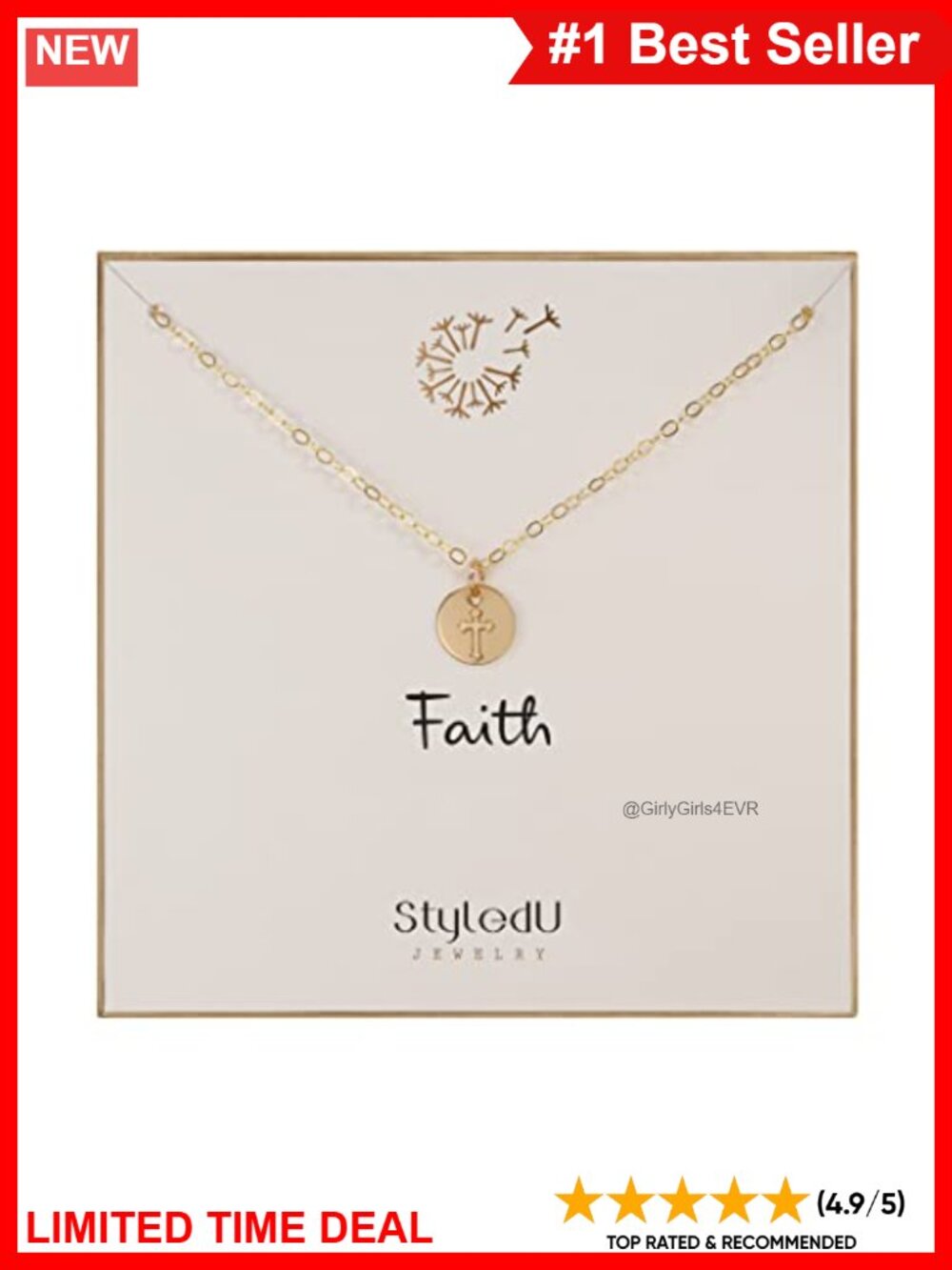 14K Gold Filled Dainty Cross Necklace Women Small Simple Faith Christian Gift